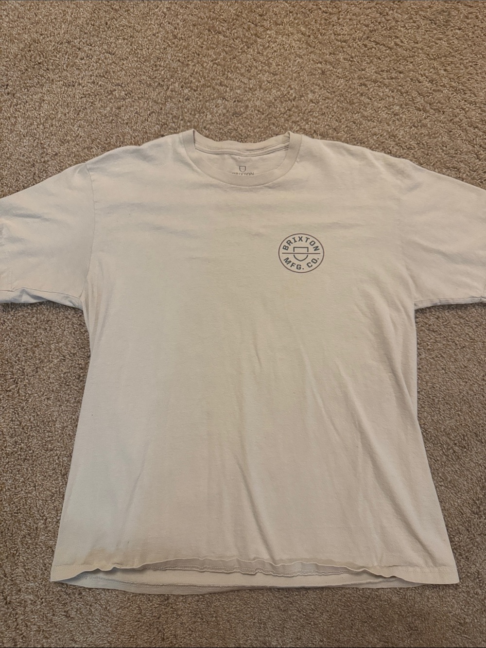 Brixton Short Sleeve Crew Tee in Off-White